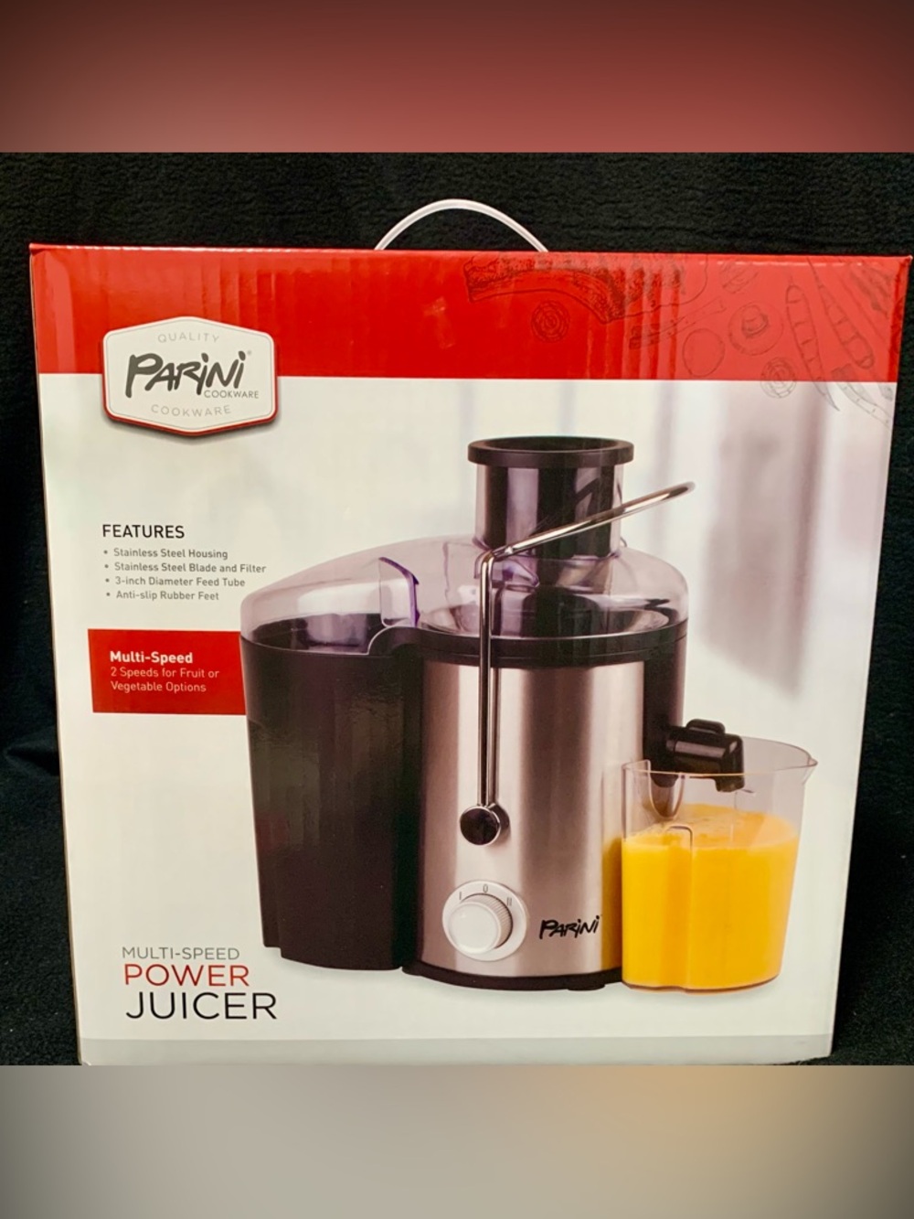 🆕Parini Multi-Speed Power Juicer NIB Stainless Steel Fruit & Vegetable Juicer